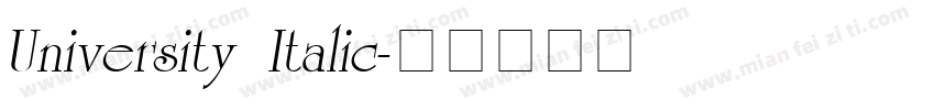 University Italic字体转换